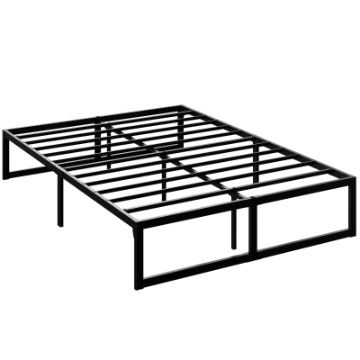 HOMCOM Double Bed Frame Steel Storage 4ft6 32.5cm Black