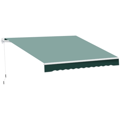 Outsunny Tenda da Sole 2.5x2m Avvolgibile con Manovella Verde