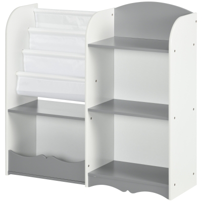 ZONEKIZ Estantería para Niños Organizador de Juguetes Estantería Infantil con Estantes Abiertos para Dormitorio 85x26x84 cm Gris