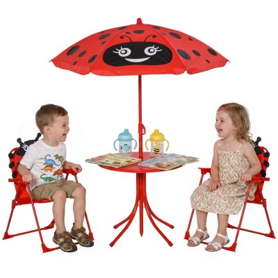 Outsunny Set tavolo 50cm x 50cm x 46cm Rosso
