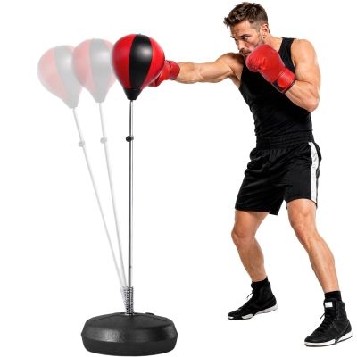 HOMCOM Set Punching Ball Ragazzi con Guantoni Altezza Regolabile