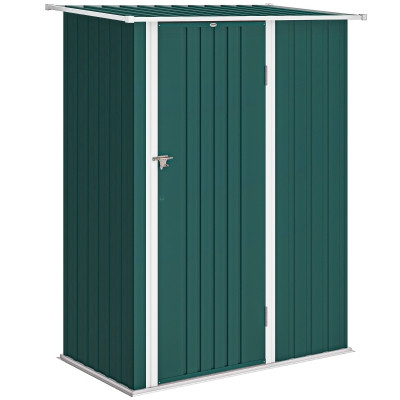Outsunny Capanno Attrezzi in Metallo con Tetto Inclinato Verde