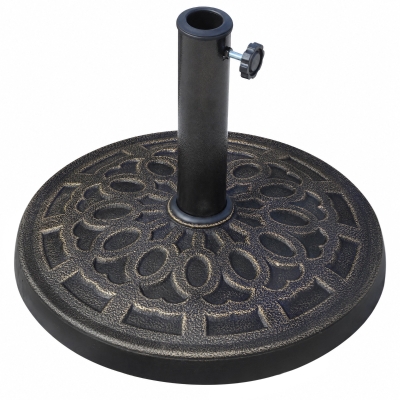 Outsunny Socle Parasol Rond Ø44cm Résine Jardin