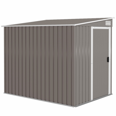 Outsunny Casetta da Giardino in Metallo 1.5x2m Grigio Chiaro