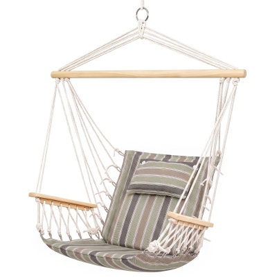 Outsunny Hamac Chaise Suspendue Portable Coton Multicolore