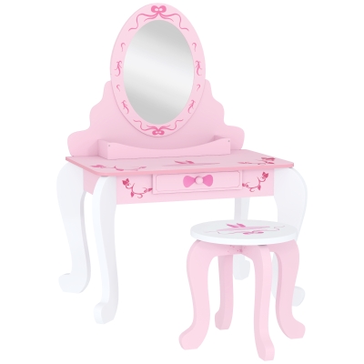 Kids Dressing Table Set 65W x 45D x 89H cm Pink