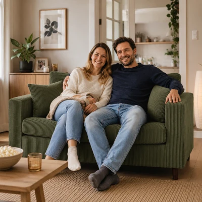 HOMCOM 2-zits cordbank met extra brede diepe zitting en pocketvering, groen