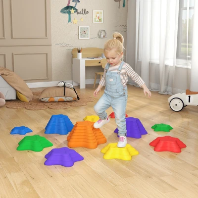 Outsunny balansstenen, stapstenen, 11 stuks, stapelbaar, antislip, stevig, voor binnen en buiten, kunnen tot 80 kg dragen