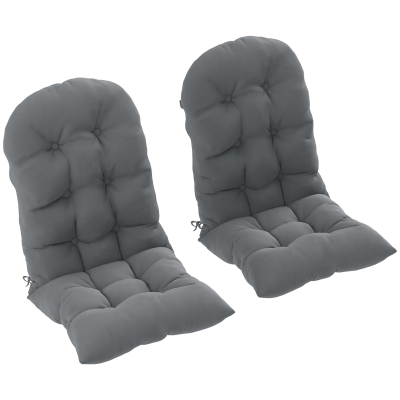 Outsunny Lot 2 Coussins Chaise Adirondack Capitonnés Gris