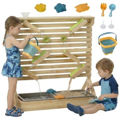 Outsunny Kids Water and Sand Playset with 18 Accessories