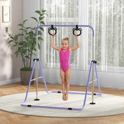 HOMCOM Sbarra Ginnastica Artistica per Bambini in Acciaio, Viola
