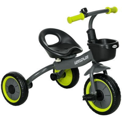 AIYAPLAY Kids Trike Tricycle Adjustable Seat Basket Black