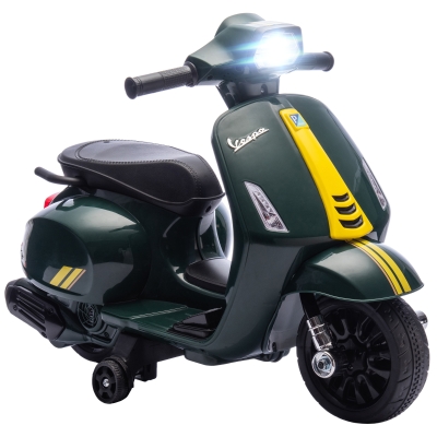 AIYAPLAY Moto Enfant Vespa 6V Lumières Vert Foncé