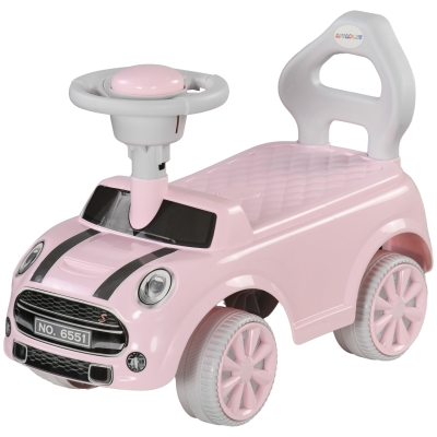AIYAPLAY Loopauto voor Kinderen, Anti-Kantelbescherming, Toeter, Antislip Zitting, Kunststof, Roze