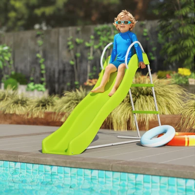 AIYAPLAY Kids Slide with Ladder Outdoor Green 3-8 Years