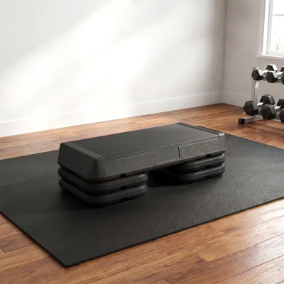 SPORTNOW Stepper Fitness Réglable 3 Niveaux Antidérapant Gris