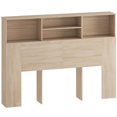 HOMCOM Tête de Lit avec Rangements 140cm Effet Bois Naturel
