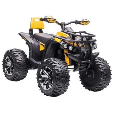 HOMCOM Quad Buggy Électrique 12V Jaune Noir Effets Son/Lumière
