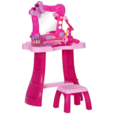 AIYAPLAY Coiffeuse Enfant 15 PCS avec Tabouret et Rangement