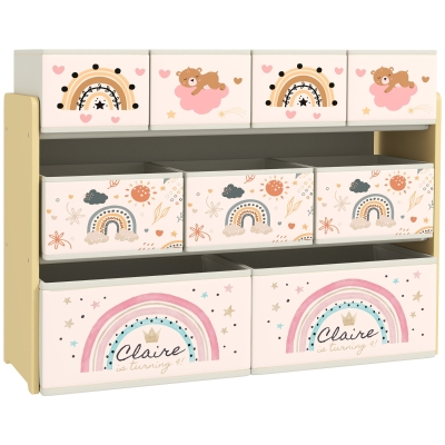 AIYAPLAY Meuble à Jouets 3 Niveaux avec 9 Contenants Jaune