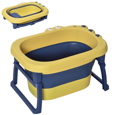 HOMCOM Vaschetta bagnetto 75.3cm x 55.4cm x 43cm Blu, Giallo