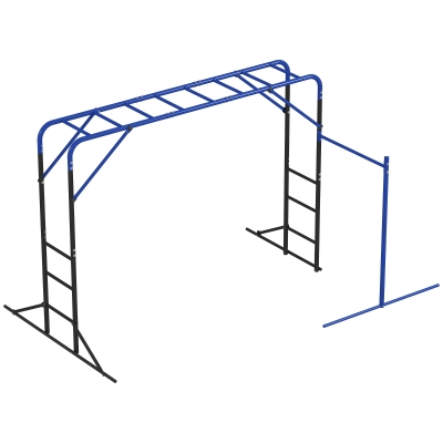 AIYAPLAY Klimrek Outdoor Klimtoren met turnstok en optrekstang voor 3-8 jaar kinderen tot 150kg 250x190x180 cm Zwart
