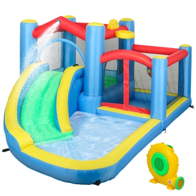 AIYAPLAY Inflatable Bouncy Castle with Slide and Blower