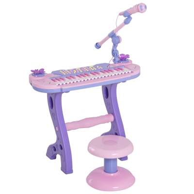 HOMCOM Set pianola per bambini 55cm x 24cm x 83cm Rosa
