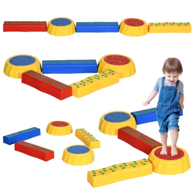 Outsunny Kids Stepping Stones Balance Bridge Non-Slip Multicoloured