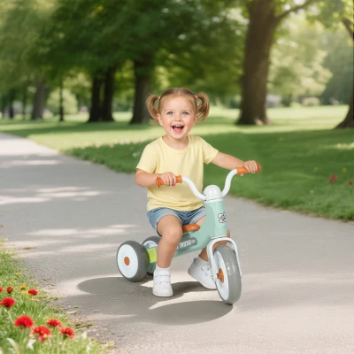 AIYAPLAY Draisienne Bébé 1-3 Ans Vert 3 Roues Silencieuses