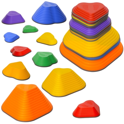 AIYAPLAY Balans-Stappstenen, 11-delig Set, Stapelbaar & Licht, Antislip, Voor Binnen/Buiten