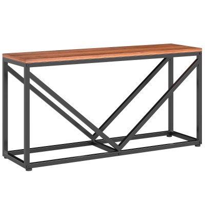 Outsunny 2-in-1 Kaminholzregal für innen 98 x 28 x 50 cm erhöhtes Brennholzregal mit Ablage Trennwand Beistelltisch