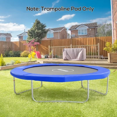HOMCOM Coussin Trampoline Ø305cm UV Anti-Déchirure Bleu