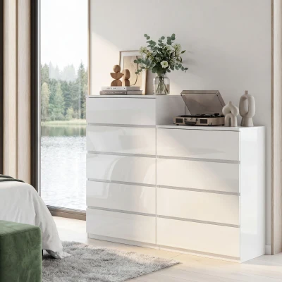 HOMCOM Commode 4 Tiroirs Minimaliste 60x40x80cm Blanc