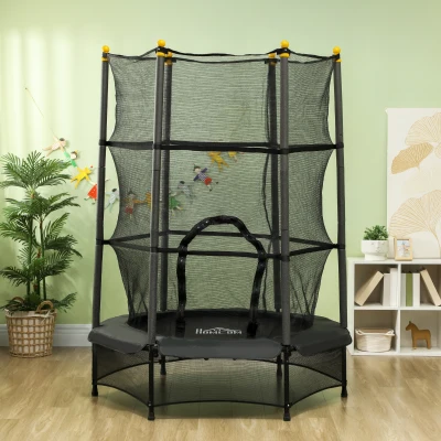 HOMCOM Trampoline Enfant Ø1,40m Filet Sécurité Noir
