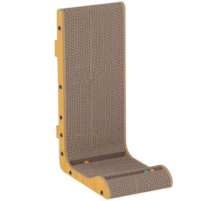 PawHut Wall-Mounted Cat Scratcher Corrugated 3 Balls Brown 39cm