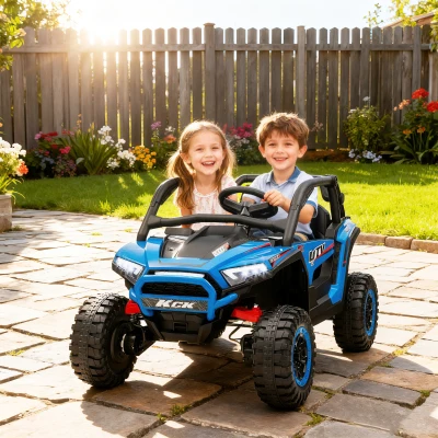 AIYAPLAY Macchina Elettrica Bambini 3-8 Anni con Telecomando Blu