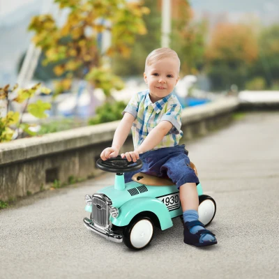 AIYAPLAY Coche Correpasillos para Bebés de 12 a 36 Meses con Bocina Compartimento de Almacenaje y Volante 58x27x35 cm Verde Mint