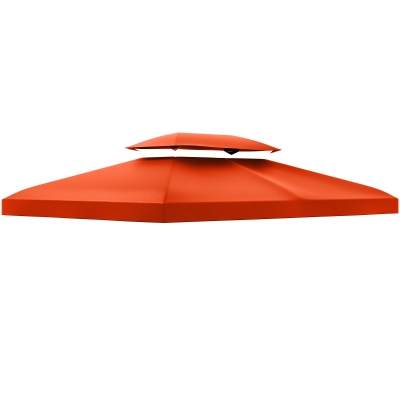 Outsunny Vervangend dak voor metalen tuinpaviljoen paviljoen partytent tuintent 3x4m, Oranjerood