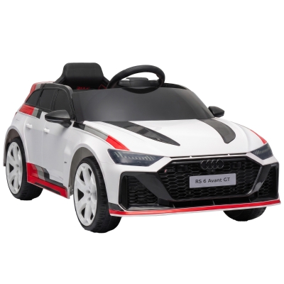 AIYAPLAY Coche Eléctrico para Niños Audi RS 6 Avant GT 12V con Mando a Distancia 2,4G Motor Doble Arranque Progresivo Suspensión