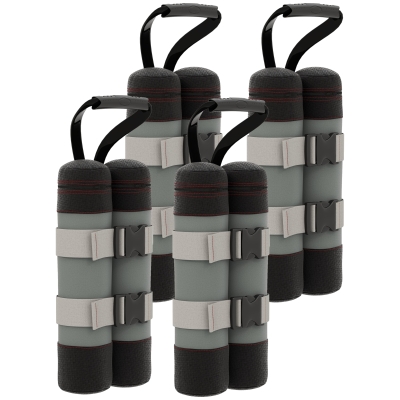 Outsunny Set 4 Pesi per Gazebo da Riempire con Sabbia Nero Grigio