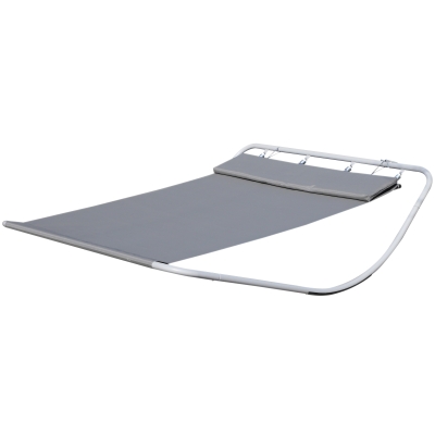 HOMCOM Transat Jardin 2P Bascule Gris