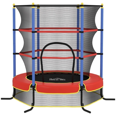 HOMCOM Trampolino per Bambini 3-10 Anni con Rete di Sicurezza Blu