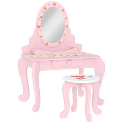 Kids Dressing Table Set 65W x 45D x 89H cm Pink