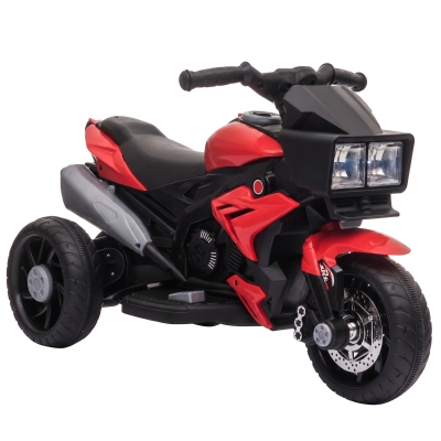 AIYAPLAY Kids 3-Wheel Electric Ride-On Motorbike with Horn Red