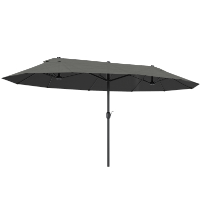 Outsunny Parasol XXL Gris Acier Polyester Ø4,6m