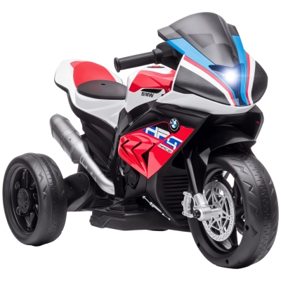 HOMCOM Moto per Bambini 18-60 Mesi con Fari Musica e Pedali Rosso