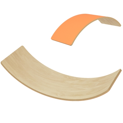 AIYAPLAY Wooden Wobble Balance Board with Felt Orange