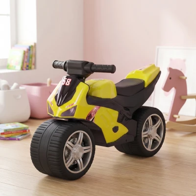 AIYAPLAY Moto Porteur Enfant Musical Roues Larges Vert 18-36M