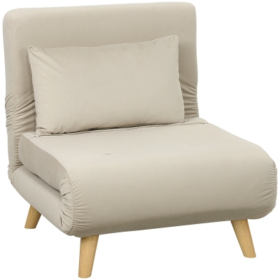 HOMCOM 2-in-1 fauteuil, relaxfauteuil en gastenbed, 72 x 78 x 79 cm, grijs